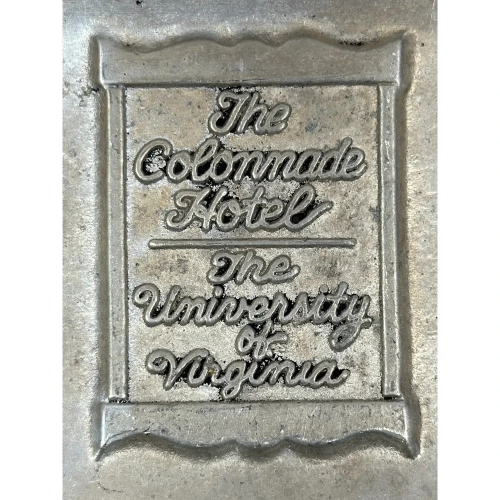 Vintage Pewter Ashtray Colonnade Hotel Virginia Old Money Retro Souvenir Decor
